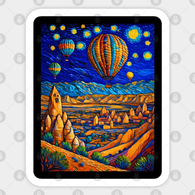 Cappadocia in Starry Night Sticker by FUN GOGH